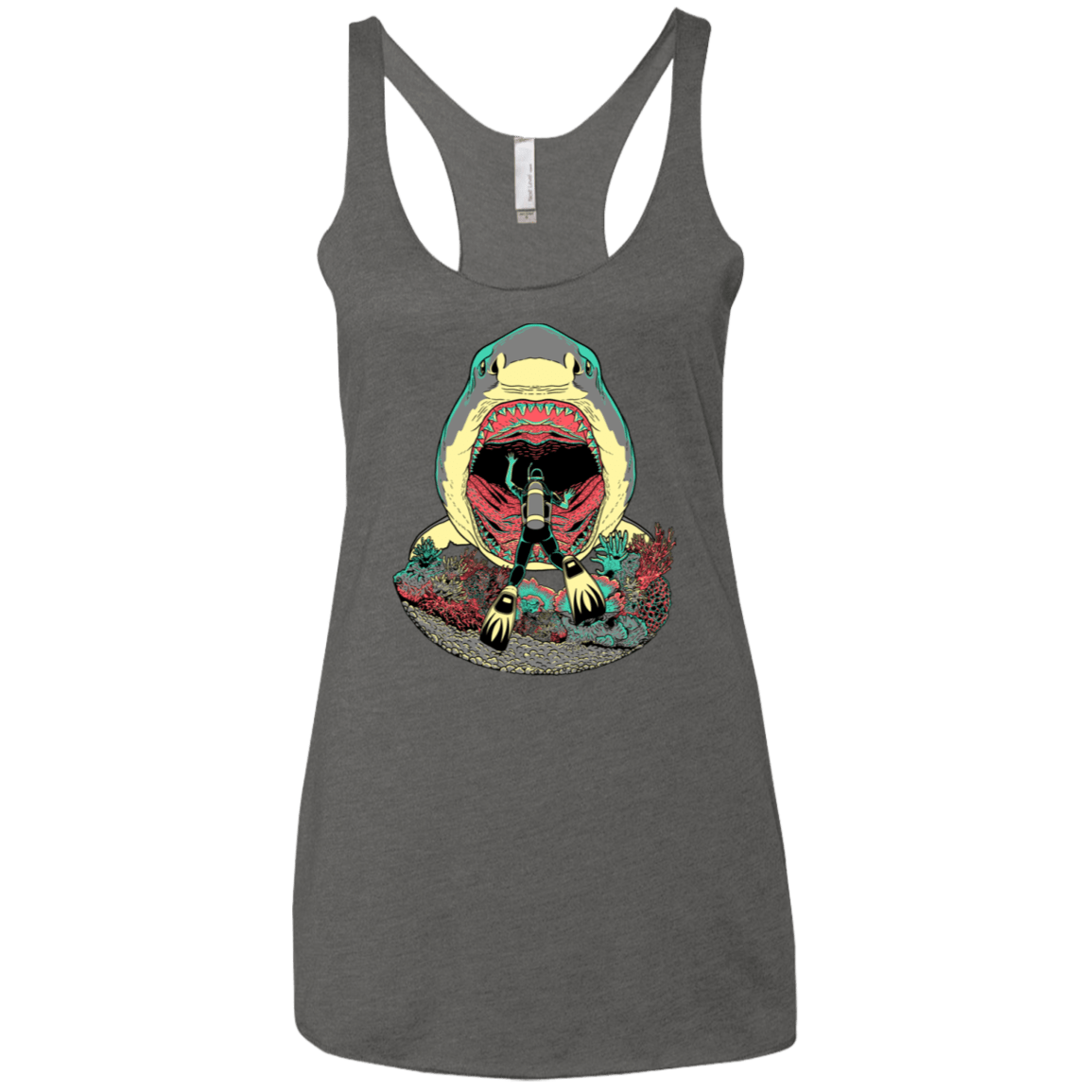T-Shirts Premium Heather / X-Small Megalodoom Women's Triblend Racerback Tank