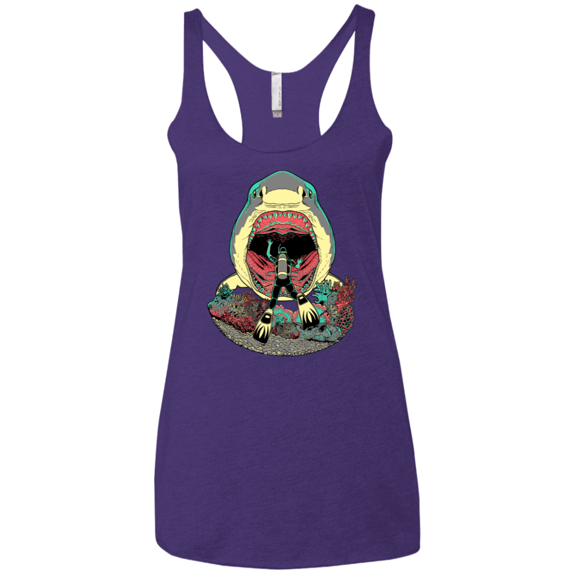 T-Shirts Purple Rush / X-Small Megalodoom Women's Triblend Racerback Tank