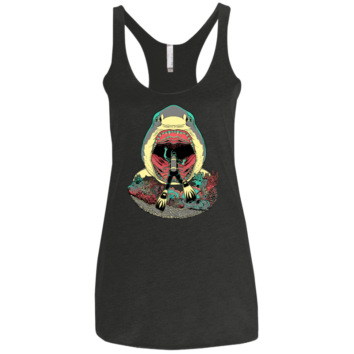 T-Shirts Vintage Black / X-Small Megalodoom Women's Triblend Racerback Tank