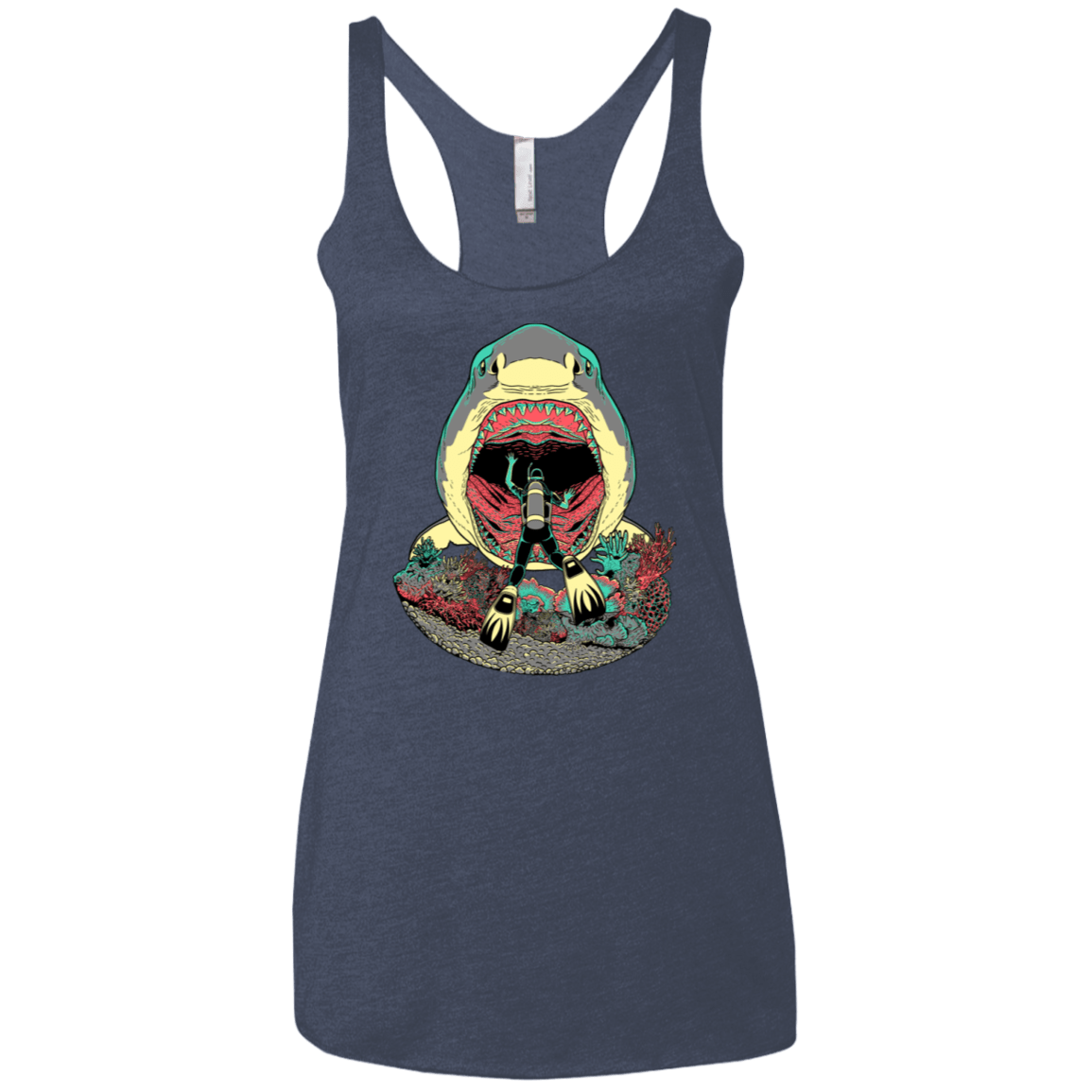 T-Shirts Vintage Navy / X-Small Megalodoom Women's Triblend Racerback Tank