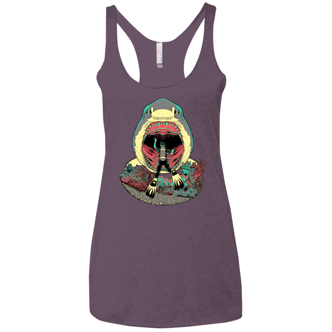 T-Shirts Vintage Purple / X-Small Megalodoom Women's Triblend Racerback Tank
