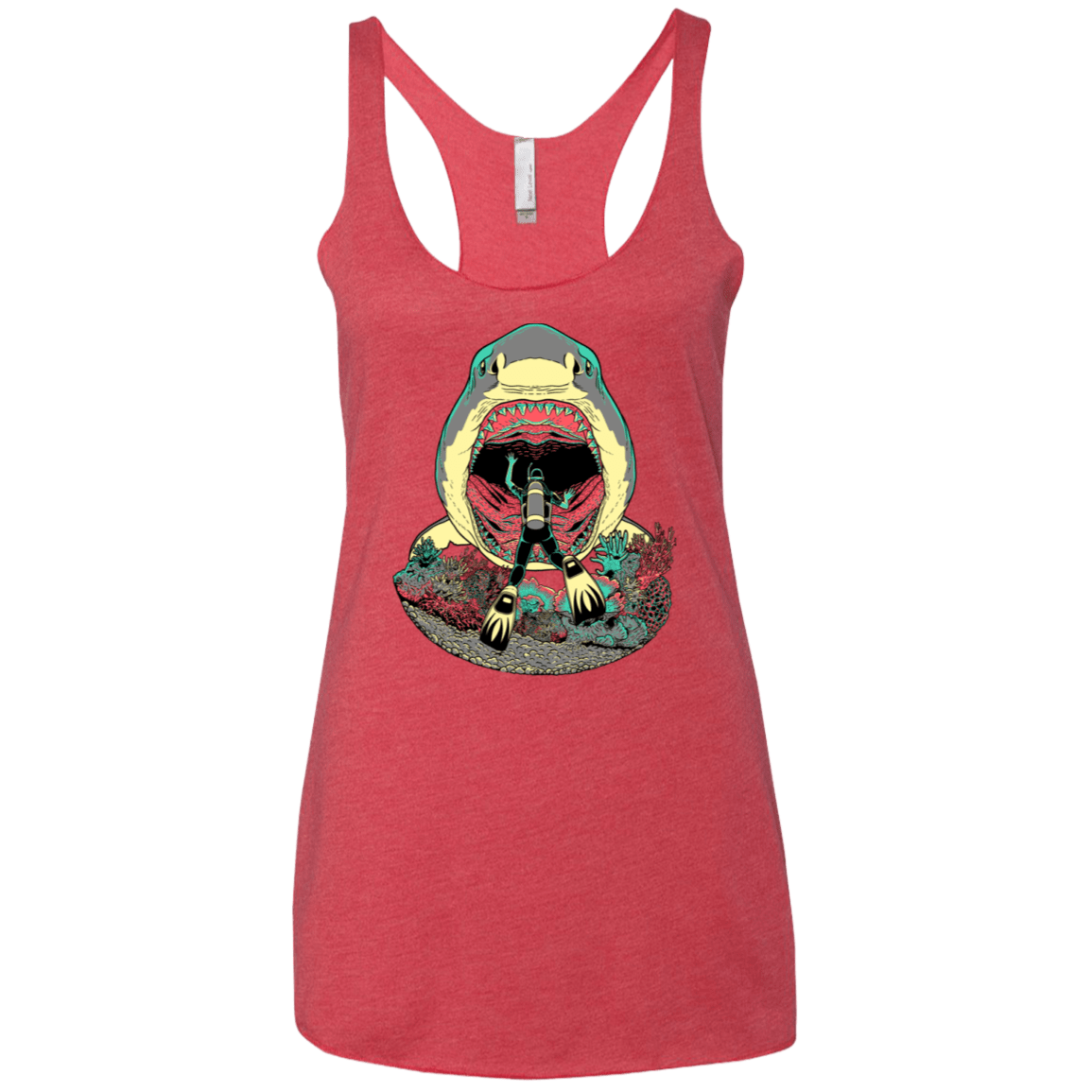 T-Shirts Vintage Red / X-Small Megalodoom Women's Triblend Racerback Tank