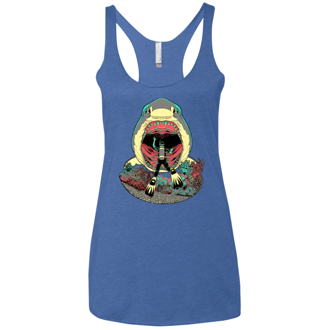 T-Shirts Vintage Royal / X-Small Megalodoom Women's Triblend Racerback Tank