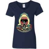 T-Shirts Navy / S Megalodoom Women's V-Neck T-Shirt