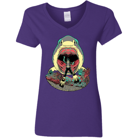 T-Shirts Purple / S Megalodoom Women's V-Neck T-Shirt