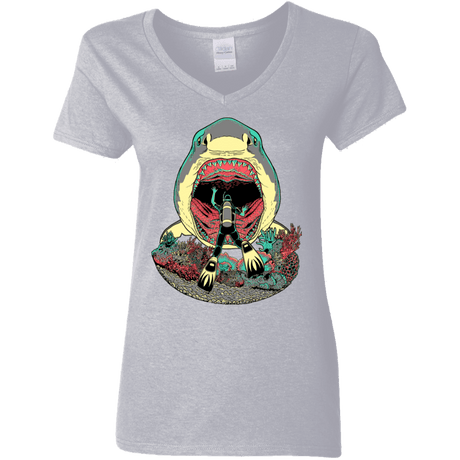 T-Shirts Sport Grey / S Megalodoom Women's V-Neck T-Shirt