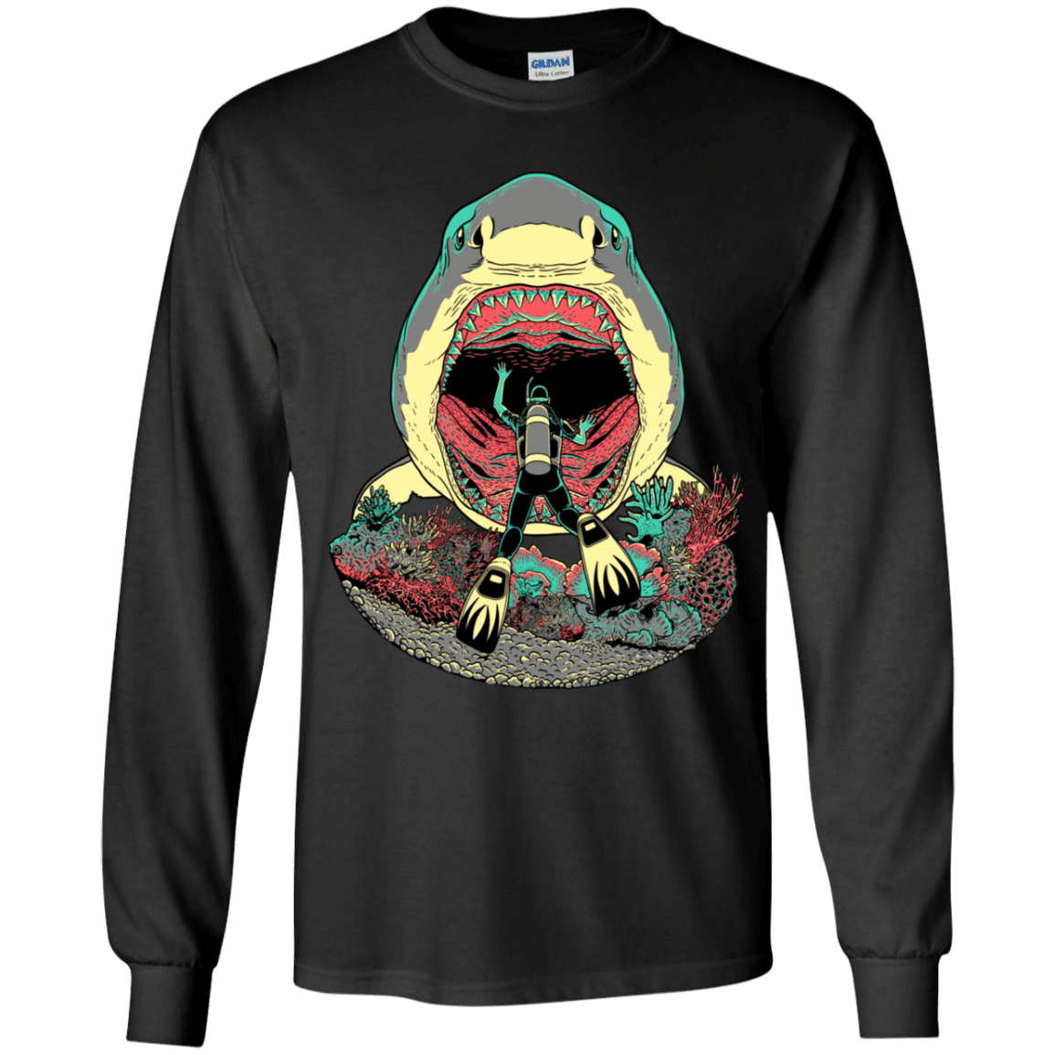 T-Shirts Black / YS Megalodoom Youth Long Sleeve T-Shirt
