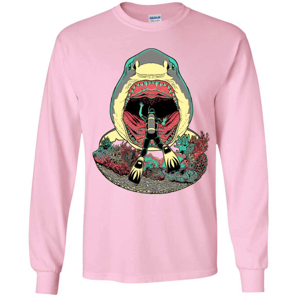 T-Shirts Light Pink / YS Megalodoom Youth Long Sleeve T-Shirt
