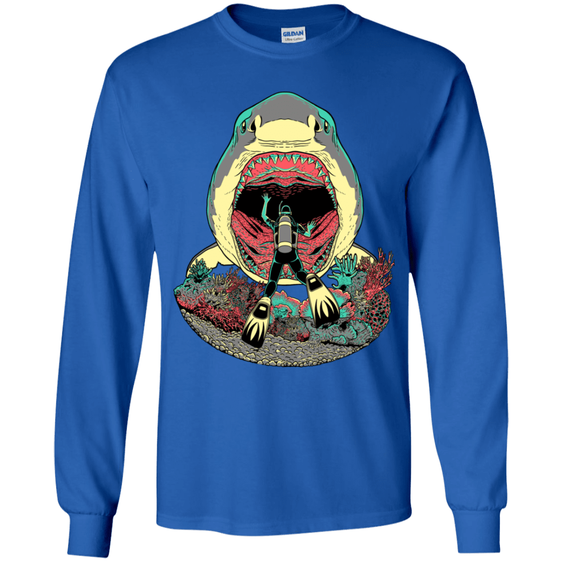 T-Shirts Royal / YS Megalodoom Youth Long Sleeve T-Shirt