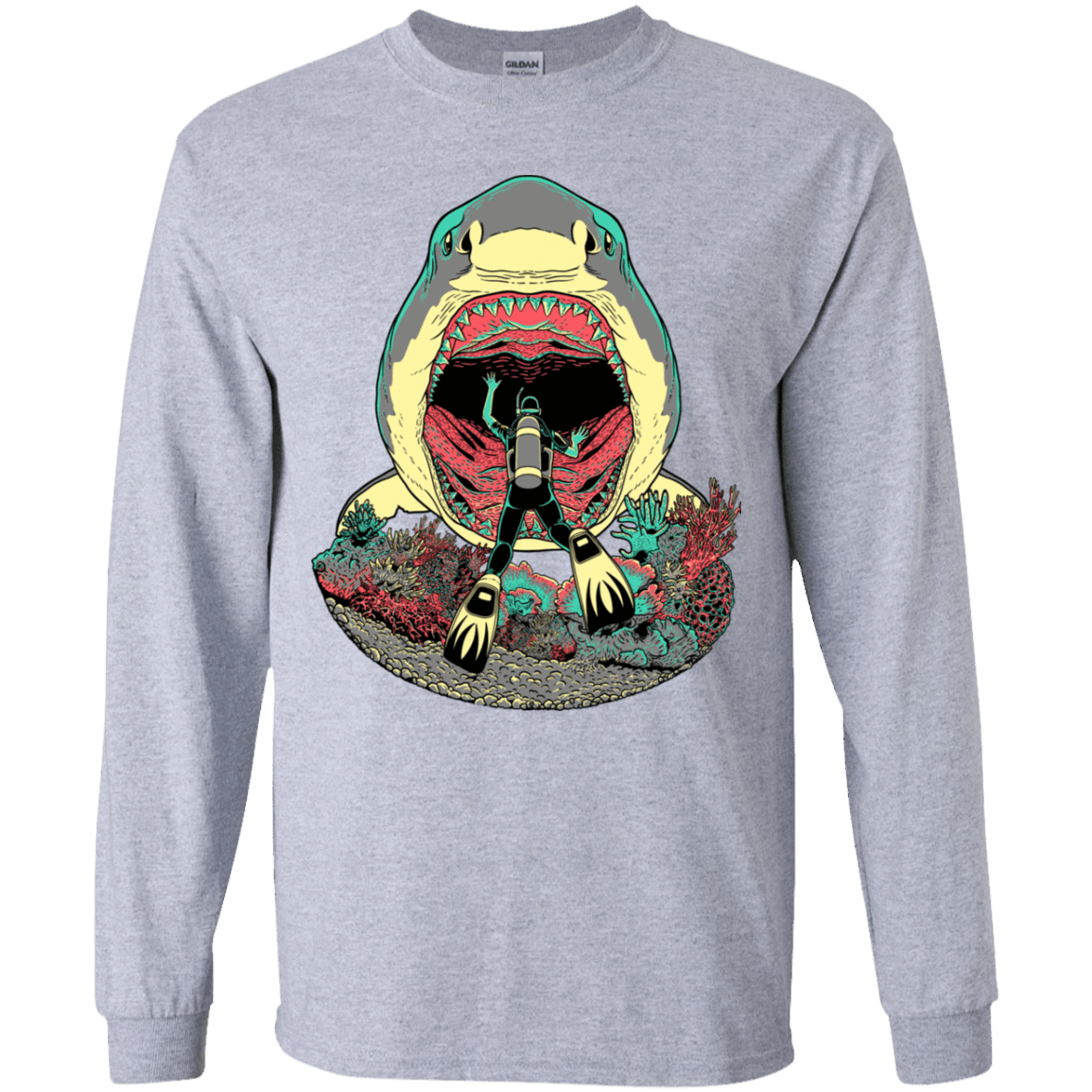 T-Shirts Sport Grey / YS Megalodoom Youth Long Sleeve T-Shirt