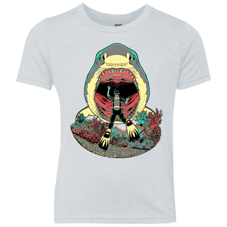 T-Shirts Heather White / YXS Megalodoom Youth Triblend T-Shirt