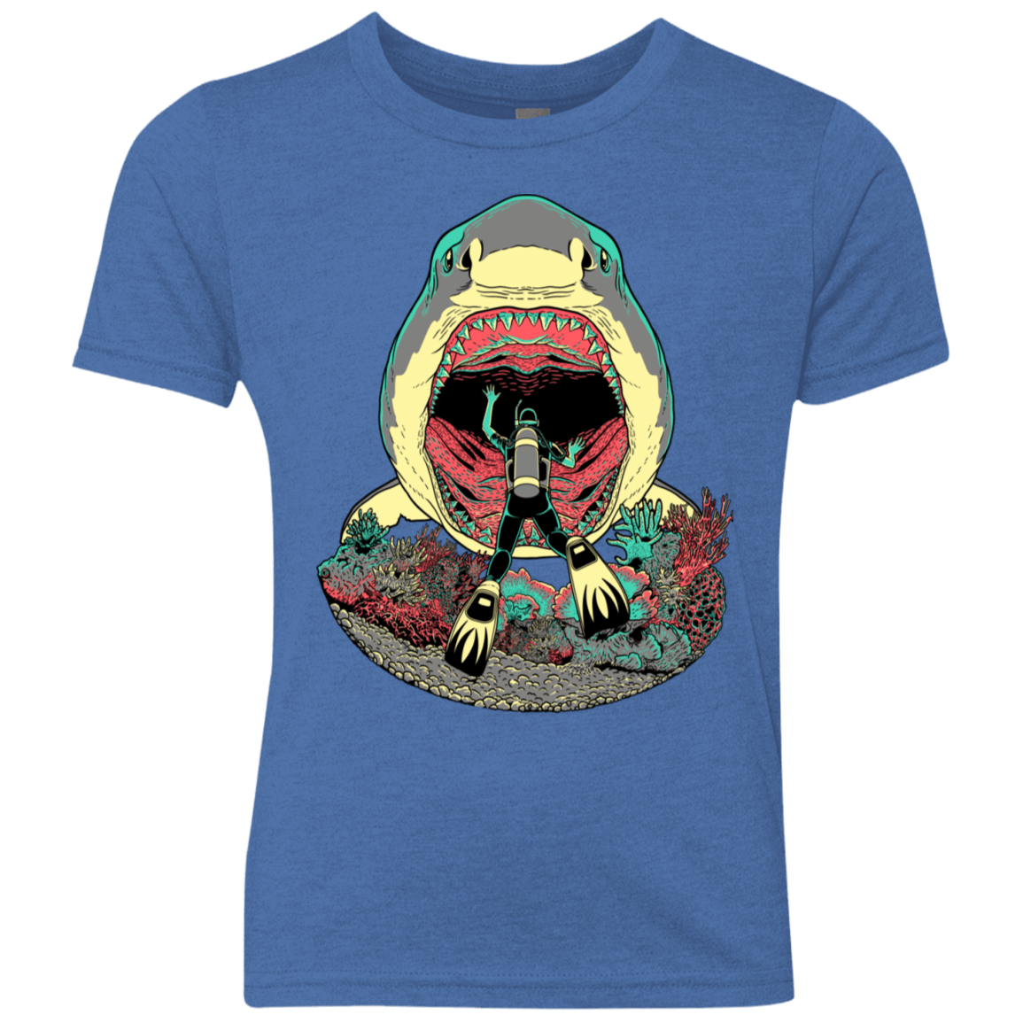 T-Shirts Vintage Royal / YXS Megalodoom Youth Triblend T-Shirt