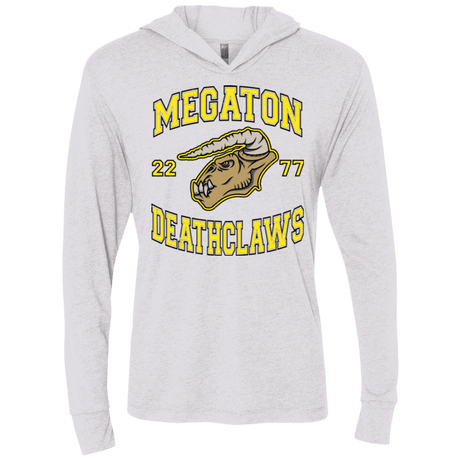 T-Shirts Heather White / X-Small Megaton Deathclaws Triblend Long Sleeve Hoodie Tee
