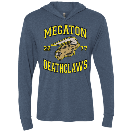 T-Shirts Indigo / X-Small Megaton Deathclaws Triblend Long Sleeve Hoodie Tee