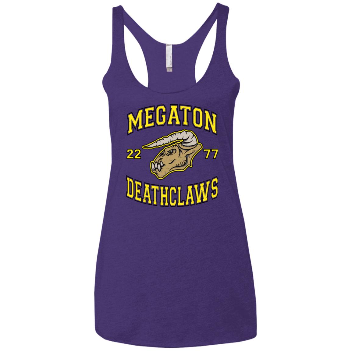 T-Shirts Purple / X-Small Megaton Deathclaws Women's Triblend Racerback Tank