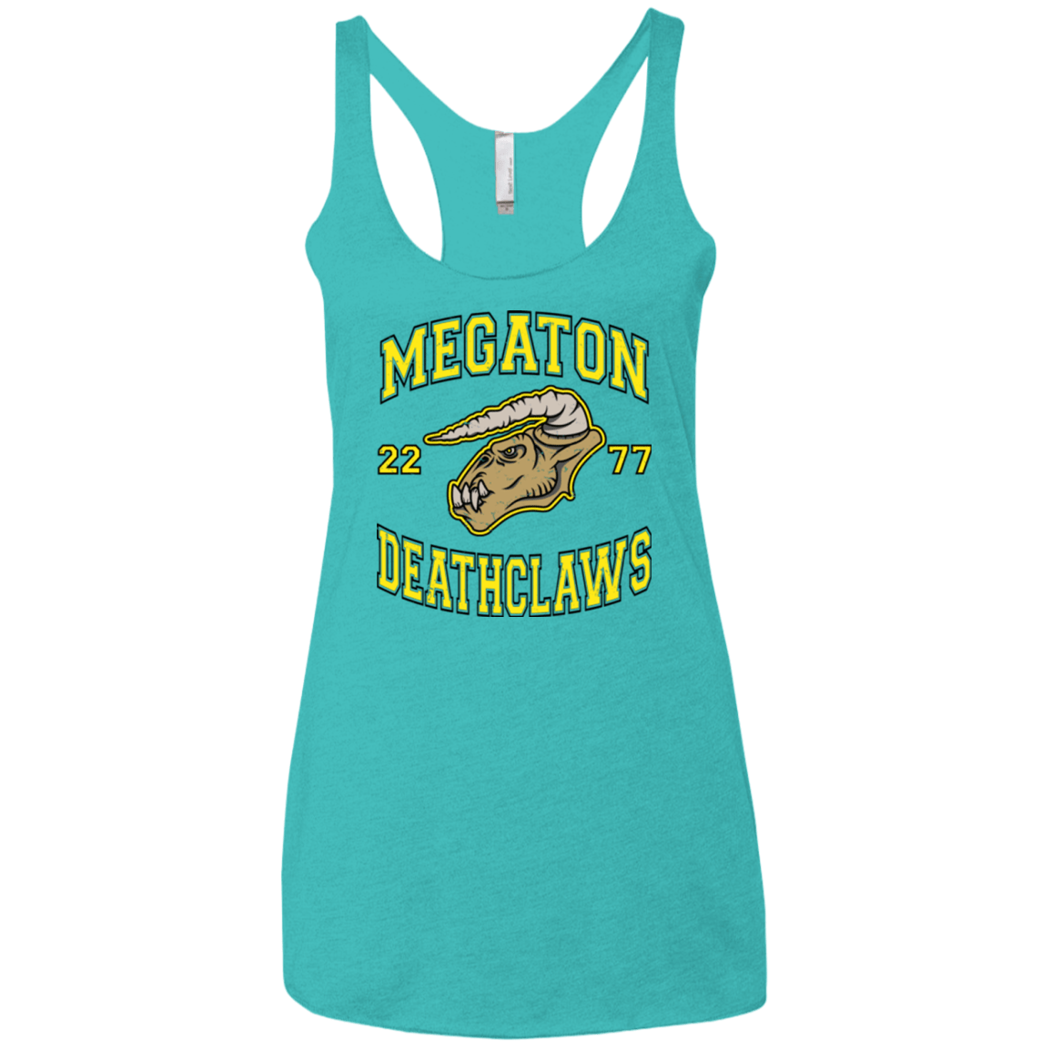 T-Shirts Tahiti Blue / X-Small Megaton Deathclaws Women's Triblend Racerback Tank