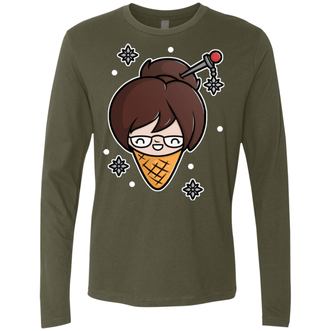 T-Shirts Military Green / Small Mei Cone Men's Premium Long Sleeve