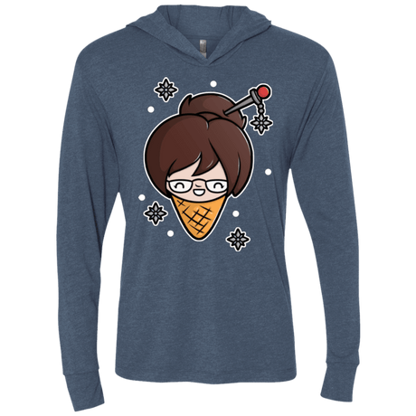 T-Shirts Indigo / X-Small Mei Cone Triblend Long Sleeve Hoodie Tee