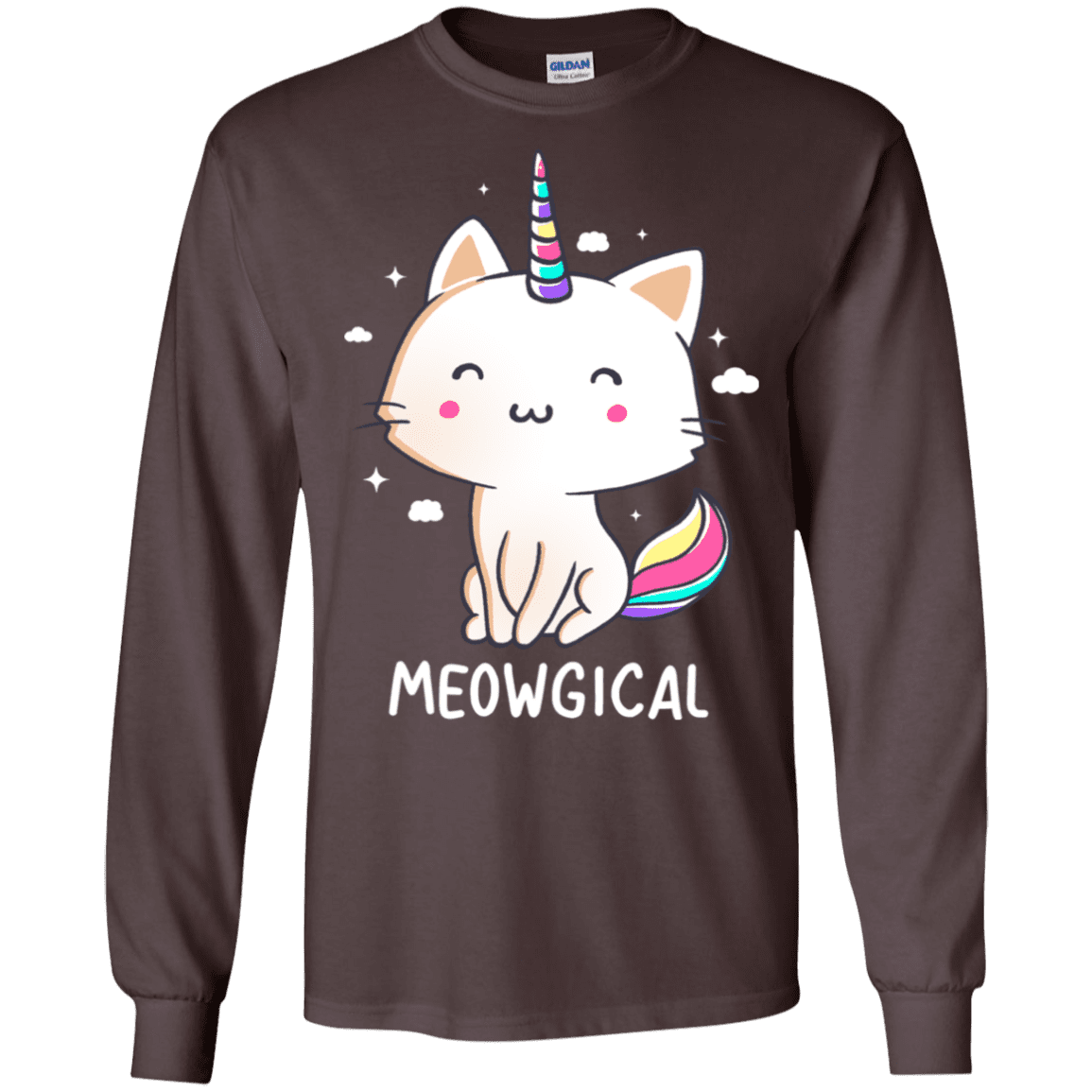 T-Shirts Dark Chocolate / S Meowgical Men's Long Sleeve T-Shirt
