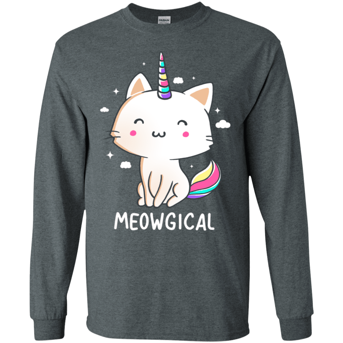 T-Shirts Dark Heather / S Meowgical Men's Long Sleeve T-Shirt