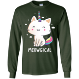 T-Shirts Forest Green / S Meowgical Men's Long Sleeve T-Shirt