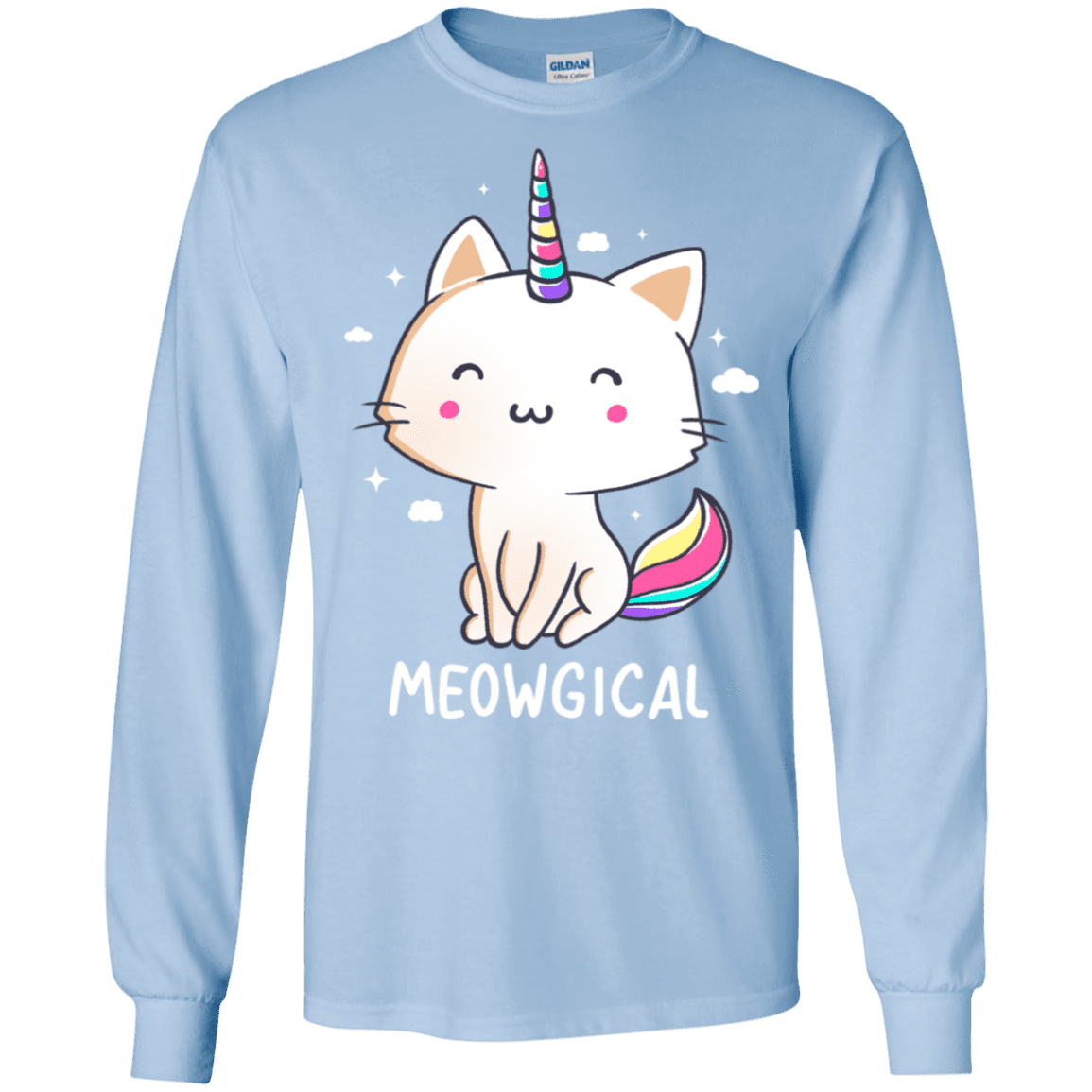 T-Shirts Light Blue / S Meowgical Men's Long Sleeve T-Shirt