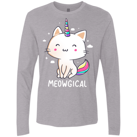 T-Shirts Heather Grey / S Meowgical Men's Premium Long Sleeve