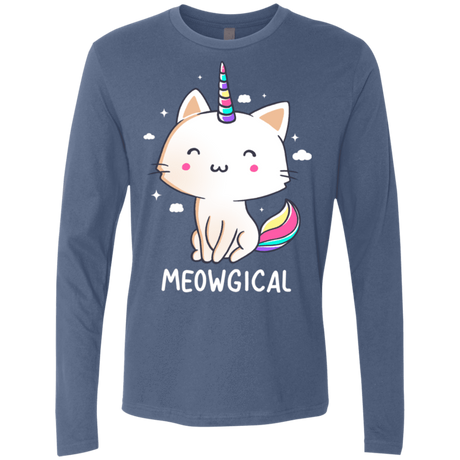 T-Shirts Indigo / S Meowgical Men's Premium Long Sleeve