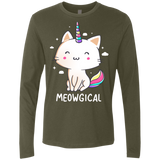 T-Shirts Military Green / S Meowgical Men's Premium Long Sleeve