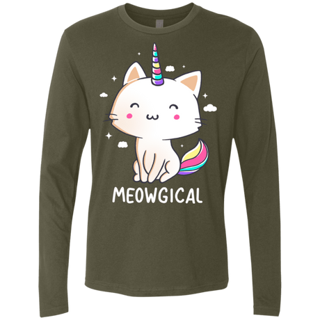 T-Shirts Military Green / S Meowgical Men's Premium Long Sleeve