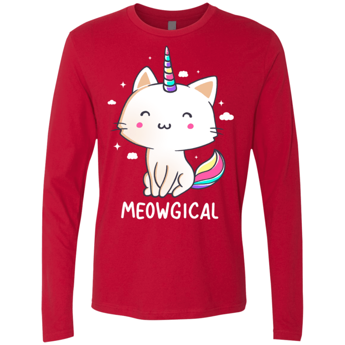 T-Shirts Red / S Meowgical Men's Premium Long Sleeve