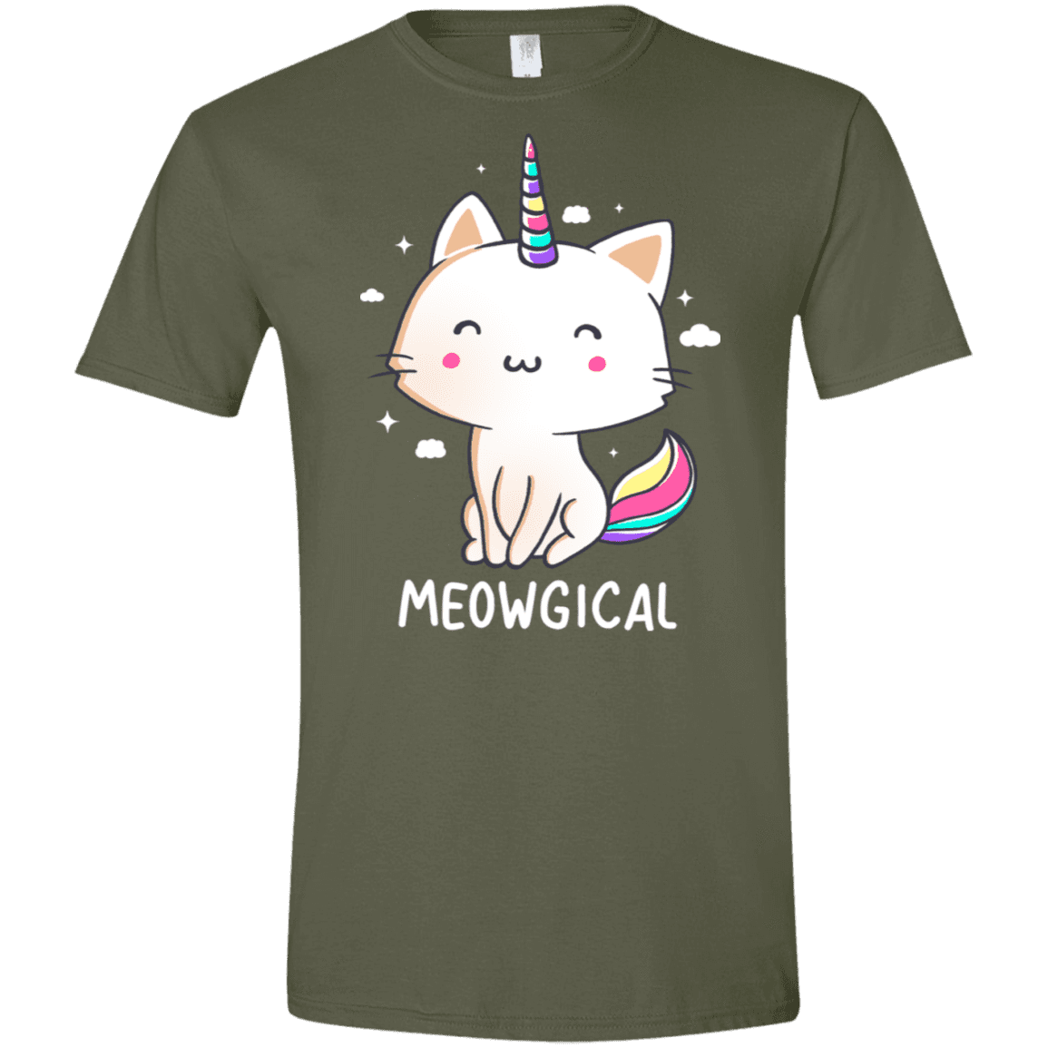 T-Shirts Military Green / S Meowgical Men's Semi-Fitted Softstyle