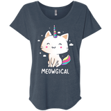 T-Shirts Indigo / X-Small Meowgical Triblend Dolman Sleeve