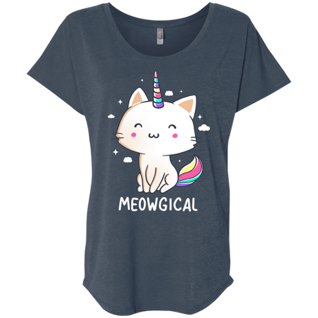 T-Shirts Indigo / X-Small Meowgical Triblend Dolman Sleeve