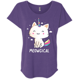 T-Shirts Purple Rush / X-Small Meowgical Triblend Dolman Sleeve