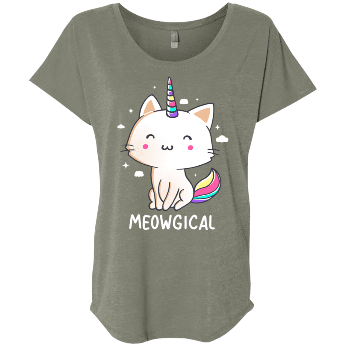 T-Shirts Venetian Grey / X-Small Meowgical Triblend Dolman Sleeve