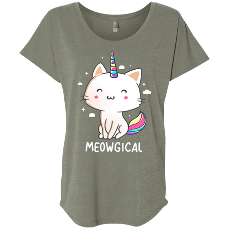T-Shirts Venetian Grey / X-Small Meowgical Triblend Dolman Sleeve