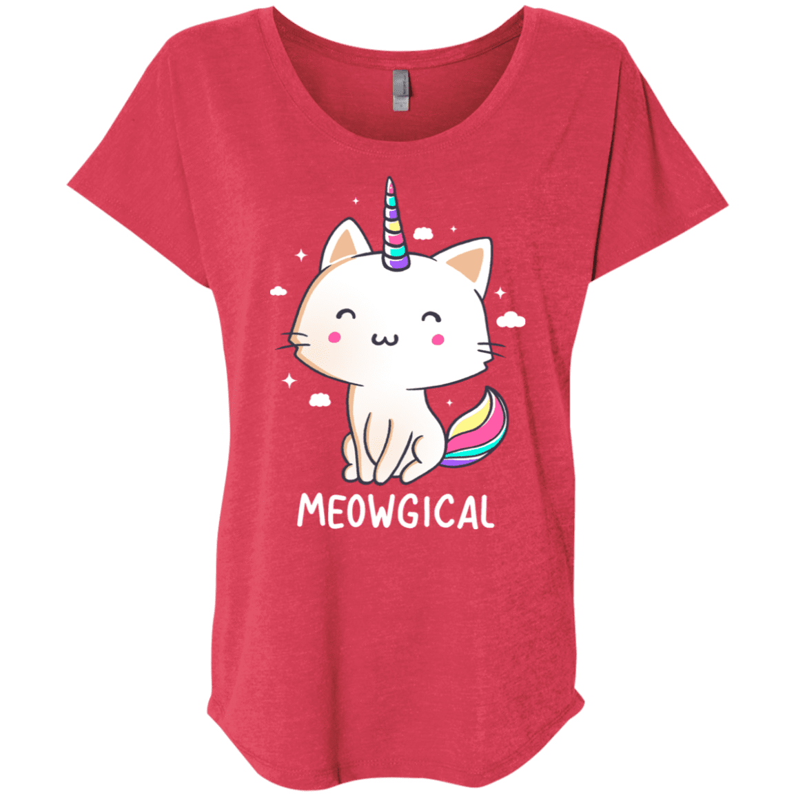 T-Shirts Vintage Red / X-Small Meowgical Triblend Dolman Sleeve