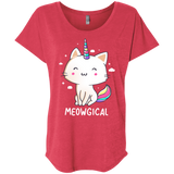 T-Shirts Vintage Red / X-Small Meowgical Triblend Dolman Sleeve
