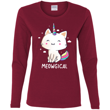 T-Shirts Cardinal / S Meowgical Women's Long Sleeve T-Shirt