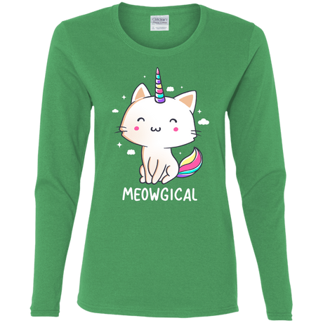 T-Shirts Irish Green / S Meowgical Women's Long Sleeve T-Shirt