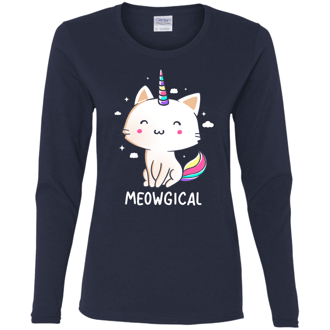 T-Shirts Navy / S Meowgical Women's Long Sleeve T-Shirt