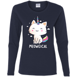 T-Shirts Navy / S Meowgical Women's Long Sleeve T-Shirt