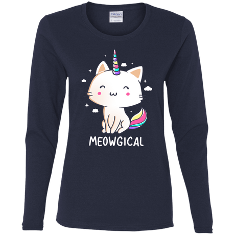 T-Shirts Navy / S Meowgical Women's Long Sleeve T-Shirt