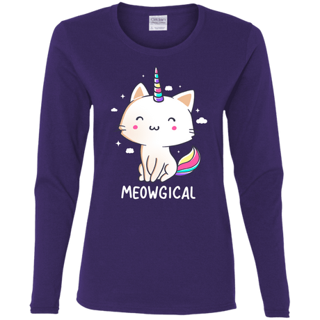 T-Shirts Purple / S Meowgical Women's Long Sleeve T-Shirt