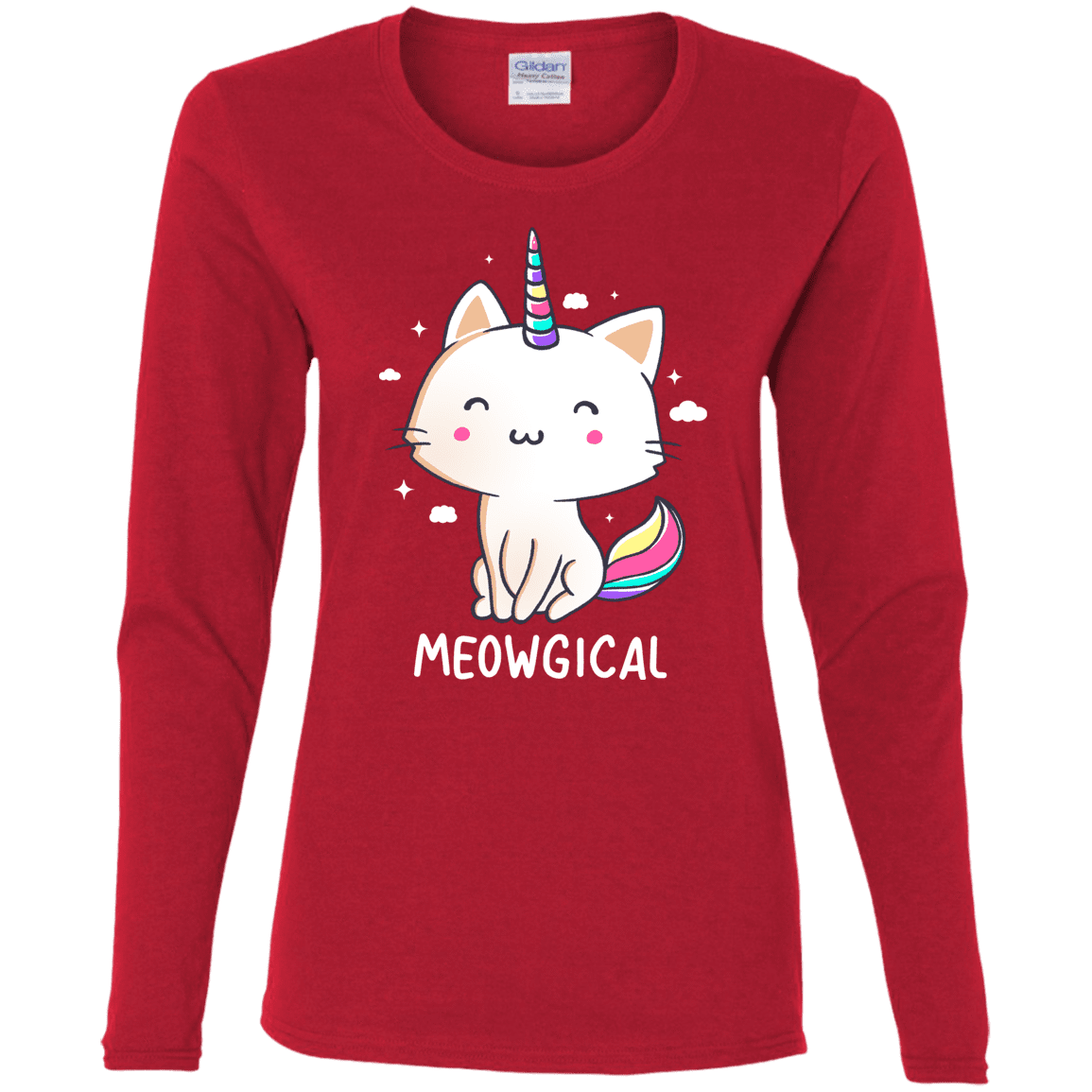 T-Shirts Red / S Meowgical Women's Long Sleeve T-Shirt