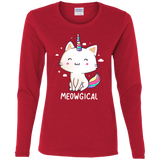 T-Shirts Red / S Meowgical Women's Long Sleeve T-Shirt