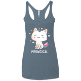 T-Shirts Indigo / X-Small Meowgical Women's Triblend Racerback Tank