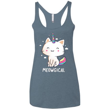 T-Shirts Indigo / X-Small Meowgical Women's Triblend Racerback Tank