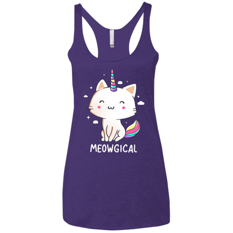 T-Shirts Purple Rush / X-Small Meowgical Women's Triblend Racerback Tank